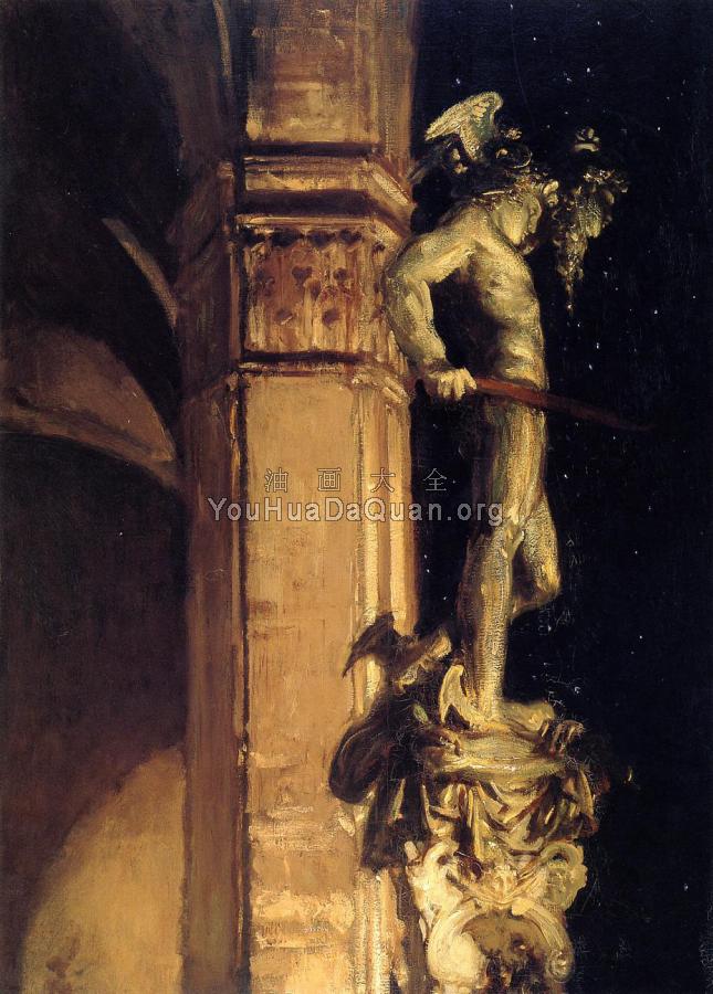 Statue of Perseus by Night - 约翰·辛格·萨金特